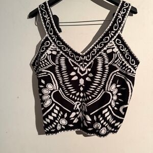 Express Medium Cropped Knit Top Boho Indie Cottagecore